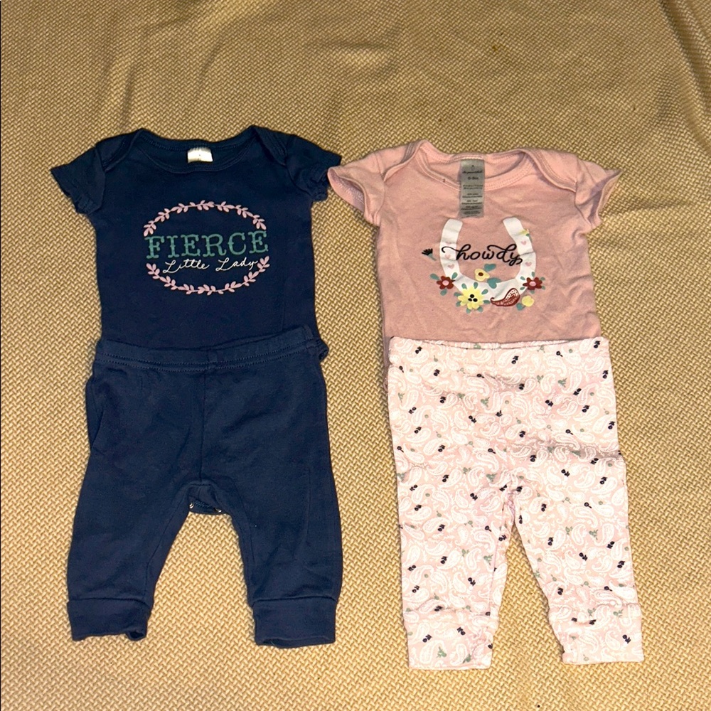 Kids Matching Set - Fierce Little Lady & howdy Pink and Navy Set